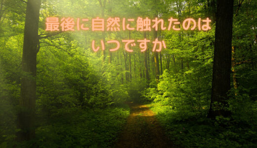 疲れたら、自然の中に逃げましょう